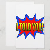 Ik heb je verteld briefpapier (Voorkant / Achterkant)