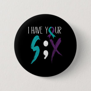 Ik heb je zes militaire zelfmoordpreventiestaven ronde button 5,7 cm
