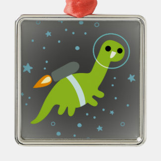 "Ik heb Jetpack!" Flying Brontosaurus met Jetpack Metalen Ornament