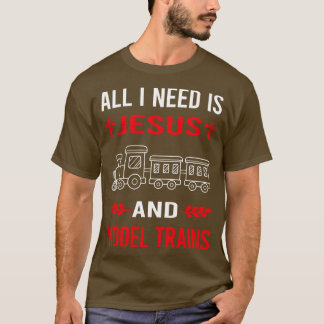 Ik heb Jezus nodig en modeltrein treinen spoorweg T-shirt