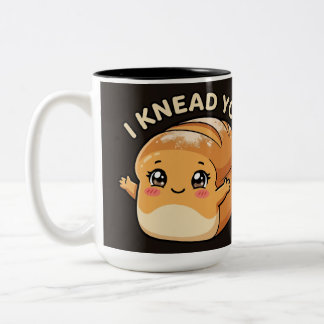 Ik Heb Jou Nodig— Kawaii Brood Tweekleurige Koffiemok