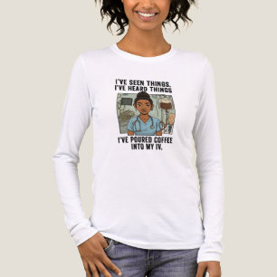 Ik heb koffie in mijn infuus gegoten – Grappig ver Tri-Blend Shirt