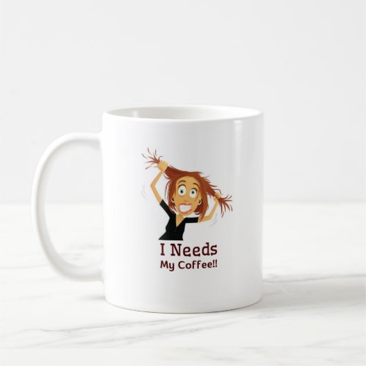 Ik heb koffie nodig! koffiemok (Links)