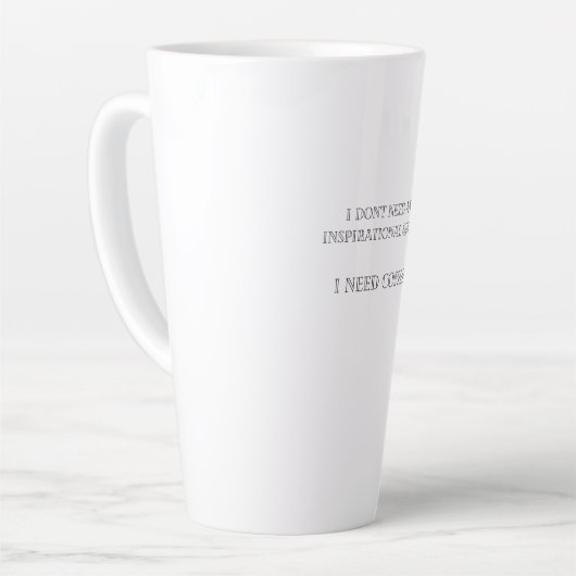 Ik heb koffie nodig latte mok (Linkerhoek)