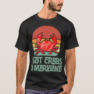 Ik heb krabben in Maryland Sunset Retro Sunset Gif T-shirt