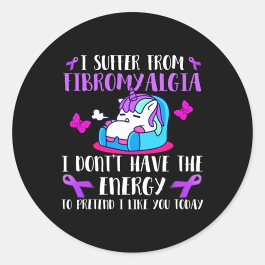 Ik heb last van fibromyalgie - kan fibromyalgie Dr Ronde Sticker (Voorkant)