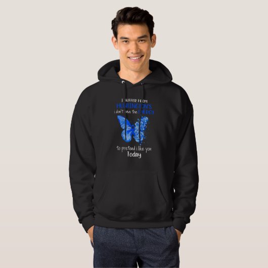 Ik heb last van Huntington's bewustzijn vlinder bl Hoodie (Voorkant volledig)