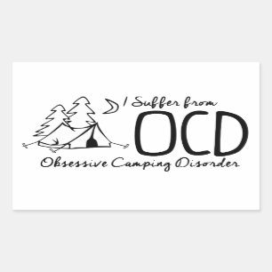 Ik heb last van OCD - Obsessieve Camping Disorder Rechthoekige Sticker