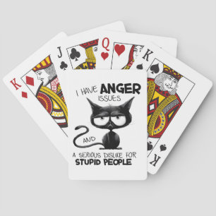 Ik heb last van woede en ben een grappige kattelie pokerkaarten