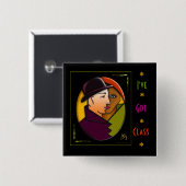 Ik heb les (pin) vierkante button 5,1 cm (Voorkant /achterkant)