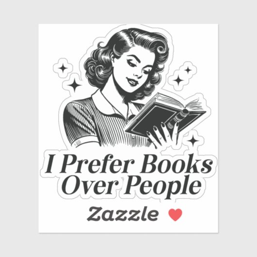 Ik heb liever  boeken sticker (Vel)