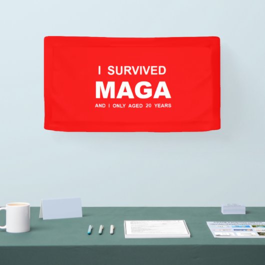 Ik heb MAGA overleefd Spandoek (Beurs)