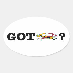 Ik heb Maryland Crabs Decal (set van 4) Ovale Sticker