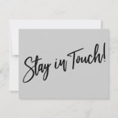 "Ik heb me verplaatst" Modern Handschrift Light Gr Kaart (Achterkant)