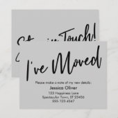 "Ik heb me verplaatst" Modern Handschrift Light Gr Kaart (Voorkant / Achterkant)