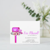 Ik heb me verplaatst, Waterverf Mailbox Heart Flow Aankondigingskaart (Staand voorkant)