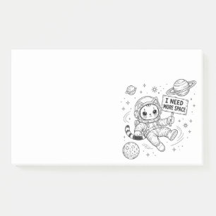 Ik heb meer ruimte nodig Funny Cat Astronaut Post-it® Notes