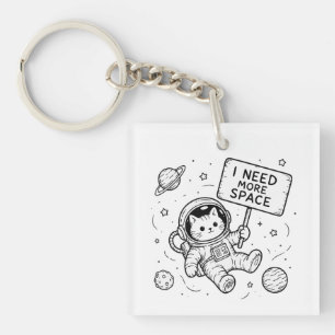 Ik heb meer ruimte nodig Funny Cat Astronaut Sleutelhanger