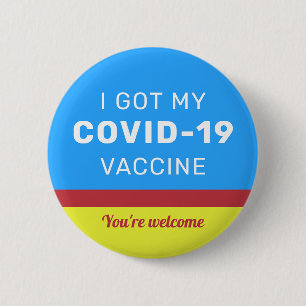 Ik heb mijn COVID-19 vaccin ingeënt kleurrijk. Ronde Button 5,7 Cm