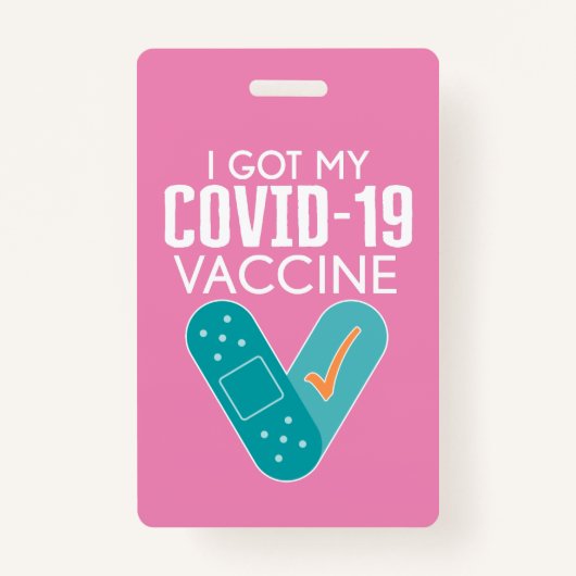 Ik heb mijn Covid-19 Vaccin - roze Badge (Voorkant)