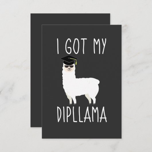 Ik heb mijn Dipllama Afstuderen Llama Pun Bedankkaart (Voorkant / Achterkant)