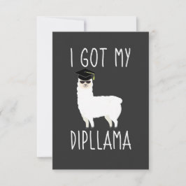 Ik heb mijn Dipllama Afstuderen Llama Pun Bedankkaart