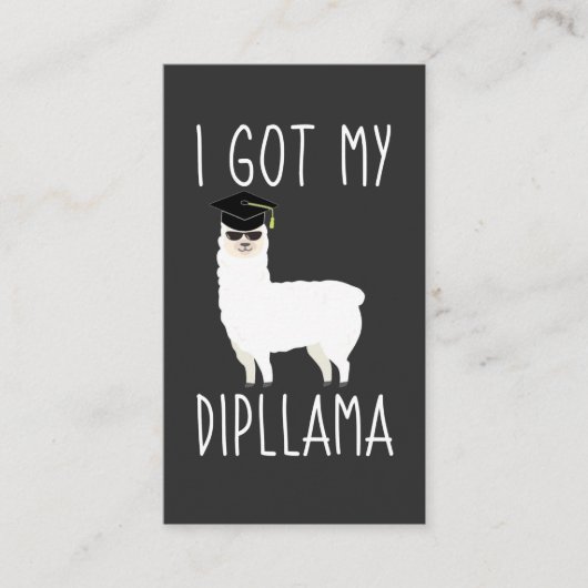Ik heb mijn Dipllama Afstuderen Llama Pun Informatiekaartje (Voorkant)