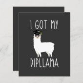 Ik heb mijn Dipllama Afstuderen Llama Pun uitnodig (Voorkant / Achterkant)