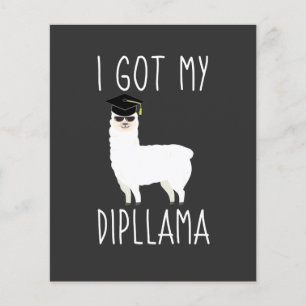 Ik heb mijn Dipllama Afstuderen Llama Pun uitnodig