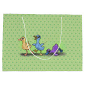 Ik heb mijn eenden in een Row Large Gift Bag Groot Cadeauzakje (Achterkant)