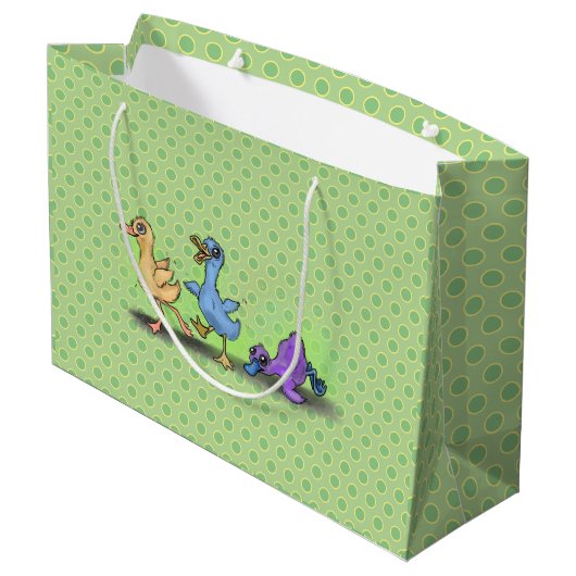 Ik heb mijn eenden in een Row Large Gift Bag Groot Cadeauzakje (Achterkant Gekanteld)