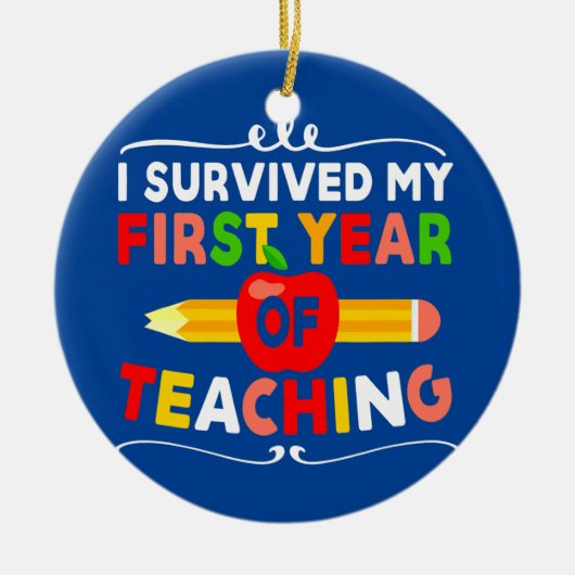 Ik heb mijn eerste jaar van het lesontwerp overlee keramisch ornament (Voorkant)