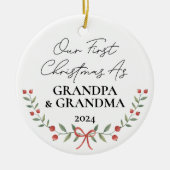 Ik heb mijn eerste kerst als grootouders persoonli keramisch ornament (Voorkant)