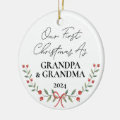 Ik heb mijn eerste kerst als grootouders persoonli keramisch ornament (Links)