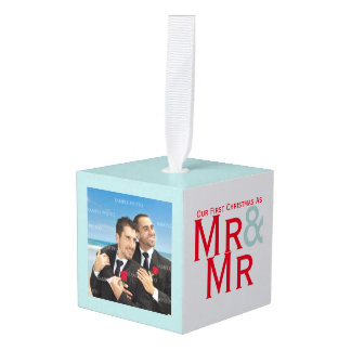 Ik heb mijn eerste kerst als Mr en Mr persoonlijk Kubus Ornament