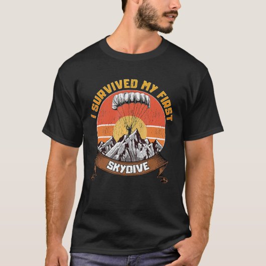 Ik heb mijn eerste Skydive Skydiving overleefd T-shirt (Voorkant)