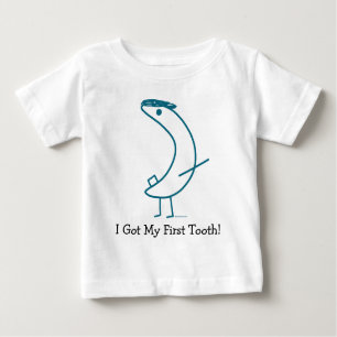 Ik heb mijn eerste tand. baby t-shirt.