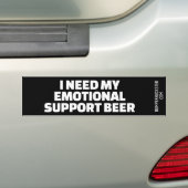Ik heb mijn emotionele steunbier nodig bumpersticker (Op auto)