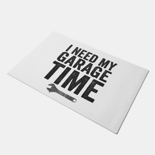 Ik heb mijn Garage-tijd nodig Funny Car Enthusiast Deurmat (Schuin)