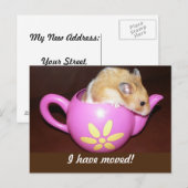 Ik heb mijn hamster verplaatst aankondigingskaart (Voorkant / Achterkant)