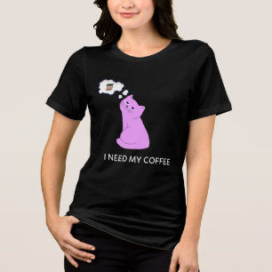 Ik heb mijn koffie nodig Grumpy Cat liefhebber T-s Tri-Blend Shirt