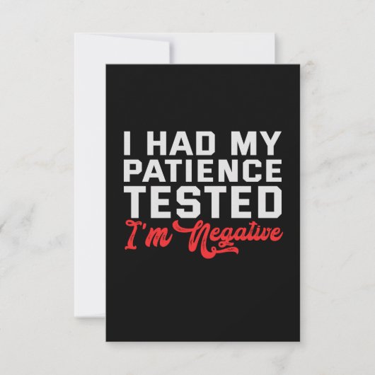 Ik heb mijn patiënt laten testen dat het negatief  bedankkaart (Voorkant)