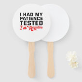 Ik heb mijn patiënt laten testen dat het negatief handwaaier (Voorkant en achterkant)