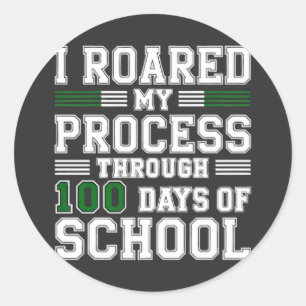 Ik heb mijn proces door 100 dagen school gebrand ronde sticker