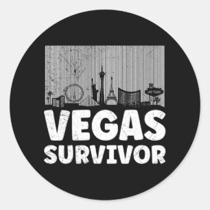 Ik heb mijn reis naar Las Vegas overleefd Ronde Sticker