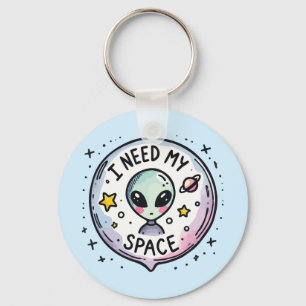 Ik heb mijn ruimte nodig Schattige Alien Sleutelhanger