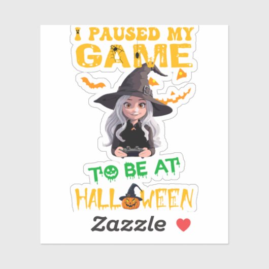 Ik heb mijn spel onderbroken om bij Halloween te z Sticker (Vel)