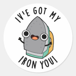 Ik Heb Mijn Strijkijzer Je Grappige Apparaat Pun Ronde Sticker