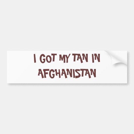 IK HEB MIJN TAN IN AFGHANISTAN BUMPERSTICKER (Voorkant)