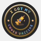 Ik heb mijn vaccin tegen COVID. Ronde Sticker (Voorkant)